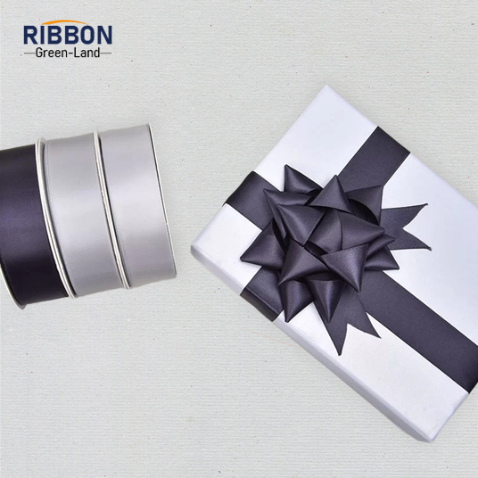 Polyester Double Face Satin Grey Matt Ribbon