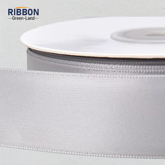Polyester Double Face Satin Grey Matt Ribbon