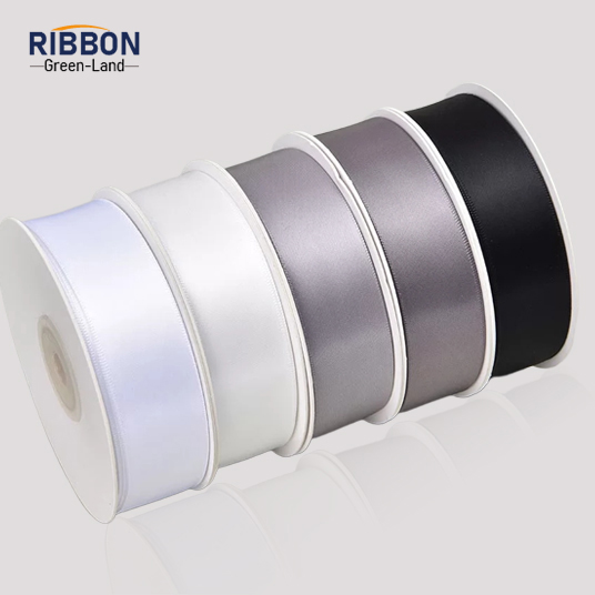 Polyester Double Face Satin Grey Matt Ribbon