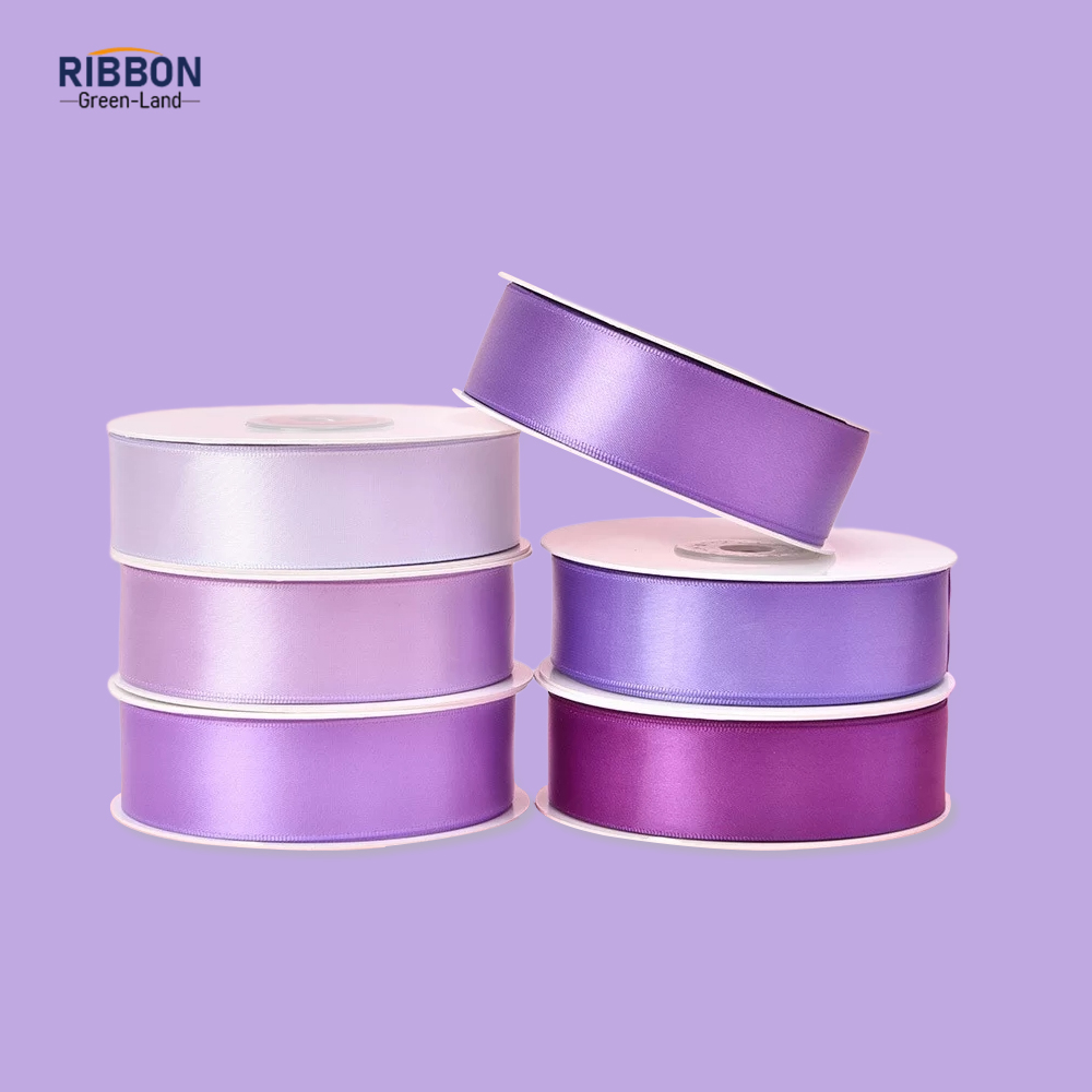 Polyester Single Face Satin Purple Shine Ribbon