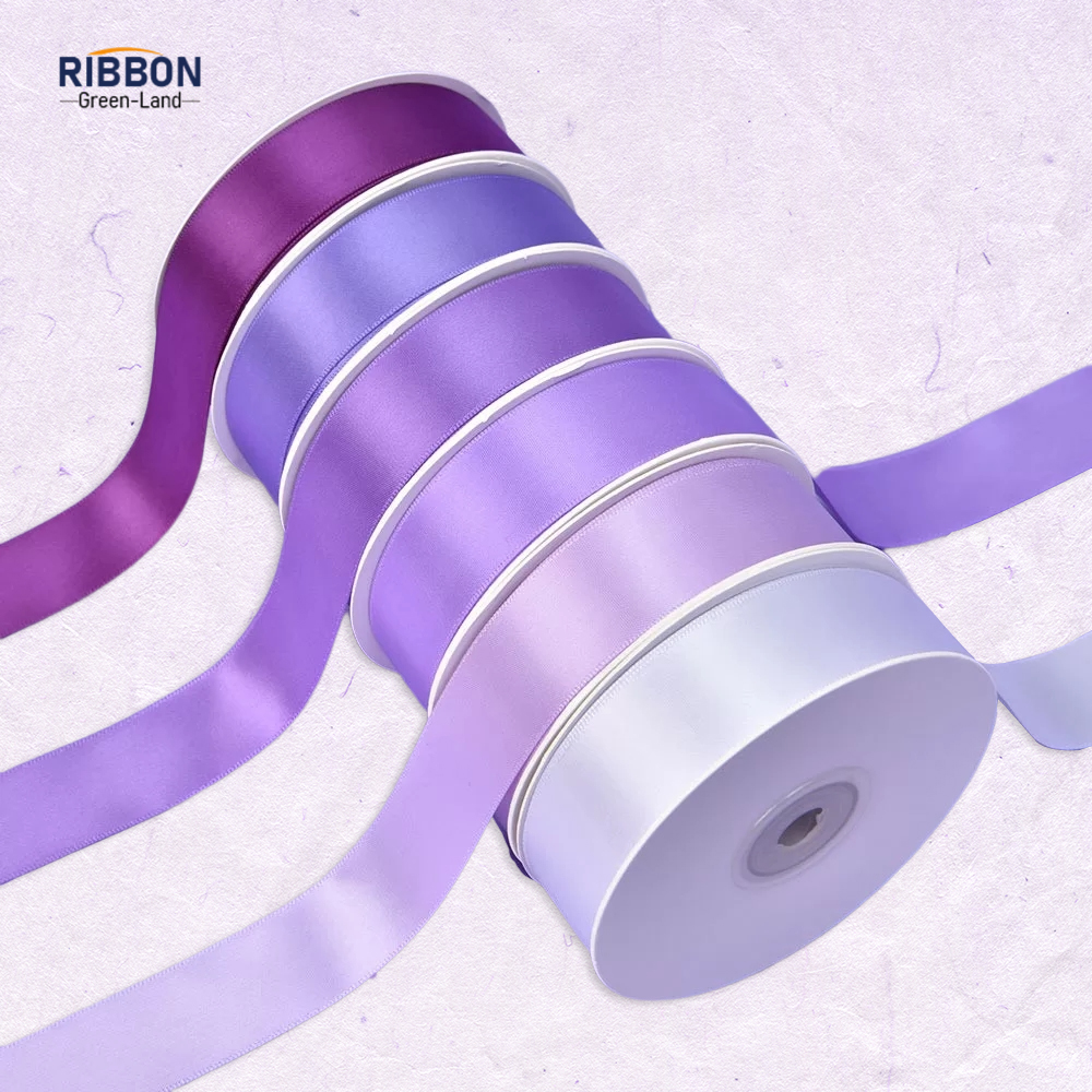 Polyester Double Face Satin Purple Shine Ribbon