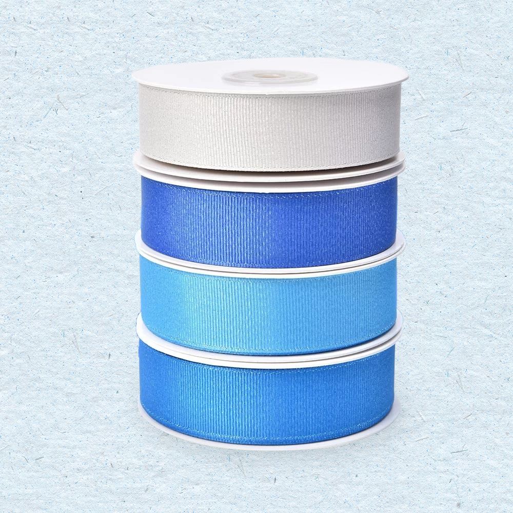 Silver Purl Grosgrain Ribbon