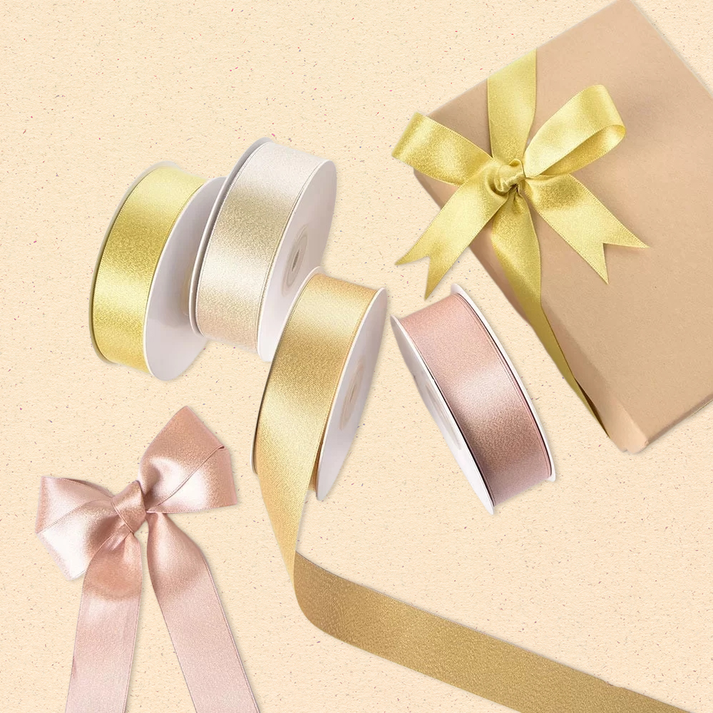 Glitter Gold Purl Satin Ribbon