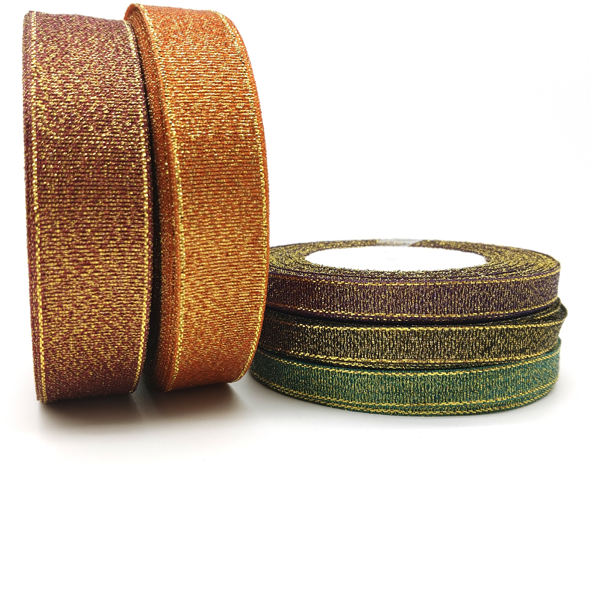 Colorful Metallic Ribbon with gold lines