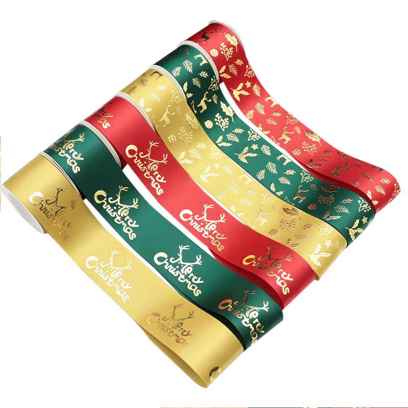 Christmas Ribbon Polyester Ribbon Supply Gift Wrapping Ribbon